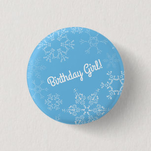 Winter Onederland Snowflake 1e Kind van de Birthda Ronde Button 3,2 Cm