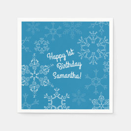 Winter Onederland Snowflake 1e Kind van de Birthda Servet