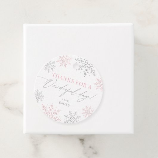 Winter Onederland Snowflake 1e verjaardag Bedankjes Labels (In situ)