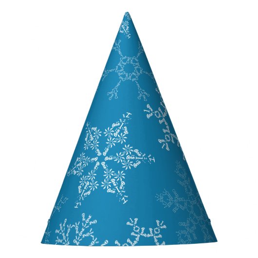 Winter Onederland Snowflake 1e verjaardag Feesthoedjes (Voorkant)