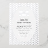 Winter Onederland Snowflake 1e verjaardag Folie Uitnodiging (Voorkant)