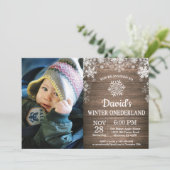 Winter Onederland Snowflake 1e verjaardag Kaart (Staand voorkant)