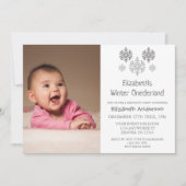 Winter Onederland Snowflake 1e verjaardag Kaart (Voorkant)