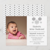 Winter Onederland Snowflake 1e verjaardag Kaart (Voorkant / Achterkant)