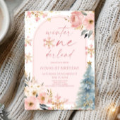 Winter Onederland Snowflake 1e verjaardag Kaart