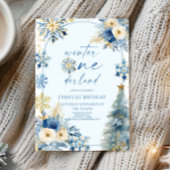 Winter Onederland Snowflake 1e verjaardag Kaart