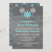 Winter Onederland Snowflake 1e verjaardag Kaart (Voorkant / Achterkant)