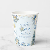 Winter Onederland Snowflake 1e verjaardag Papieren Bekers (Achterkant)