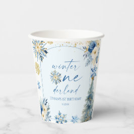 Winter Onederland Snowflake 1e verjaardag Papieren Bekers