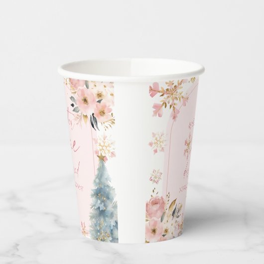 Winter Onederland Snowflake 1e verjaardag Papieren Bekers (Links)