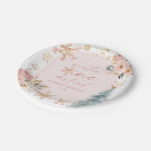 Winter Onederland Snowflake 1e verjaardag Papieren Bordje (Gekanteld)