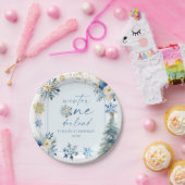 Winter Onederland Snowflake 1e verjaardag Papieren Bordje (Feest)