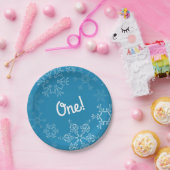 Winter Onederland Snowflake 1e verjaardag Papieren Bordje (Feest)