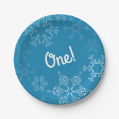 Winter Onederland Snowflake 1e verjaardag Papieren Bordje (Voorkant)
