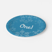 Winter Onederland Snowflake 1e verjaardag Papieren Bordje (Gekanteld)