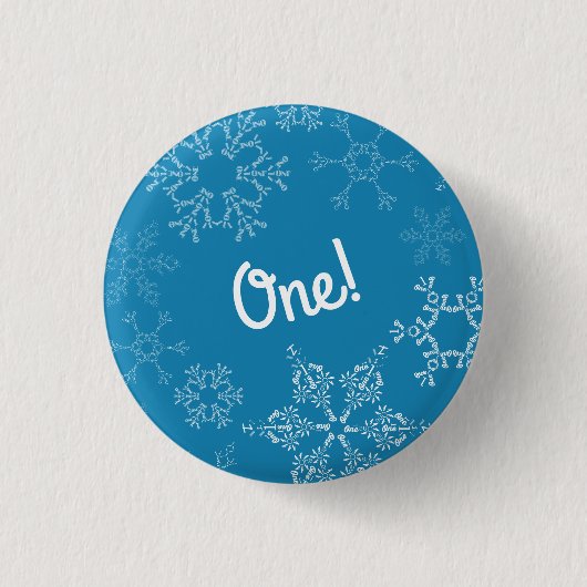 Winter Onederland Snowflake 1e verjaardag Ronde Button 3,2 Cm (Voorkant)