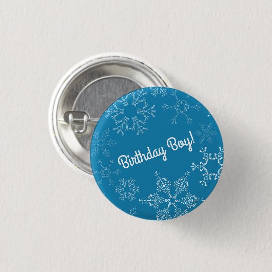 Winter Onederland Snowflake 1e verjaardag Ronde Button 3,2 Cm (Voorkant /achterkant)