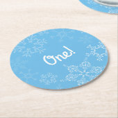 Winter Onederland Snowflake 1e verjaardag Ronde Kartonnen Onderzetter (Gebogen)