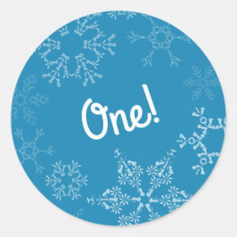 Winter Onederland Snowflake 1e verjaardag Ronde Sticker