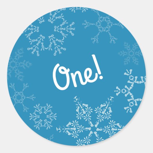 Winter Onederland Snowflake 1e verjaardag Ronde Sticker (Voorkant)