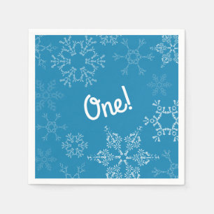 Winter Onederland Snowflake 1e verjaardag Servet