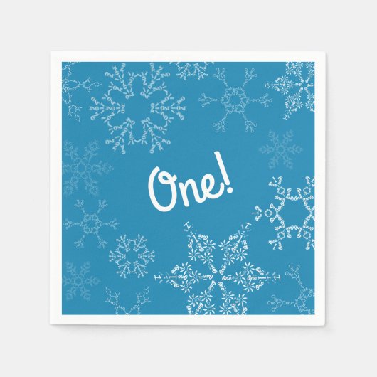 Winter Onederland Snowflake 1e verjaardag Servet (Voorkant)