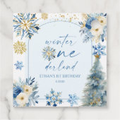 Winter Onederland Snowflake 1st Birthday Party Bedankjes Labels (Achterkant)