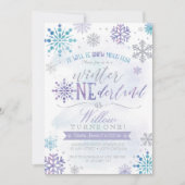 Winter ONEderland Snowflake Birthday Uitnodiging (Voorkant)