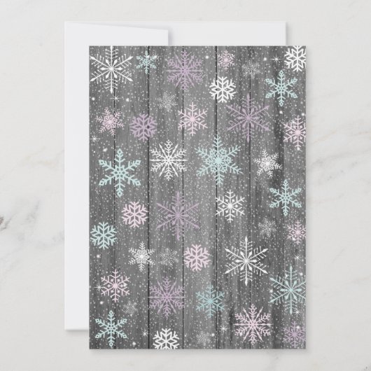 Winter ONEderland Snowflake Birthday Uitnodiging (Achterkant)