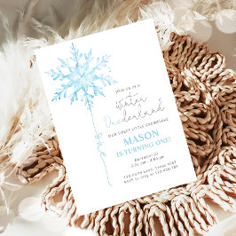 Winter ONEderland Snowflake Boy Eerste Verjaardag Kaart