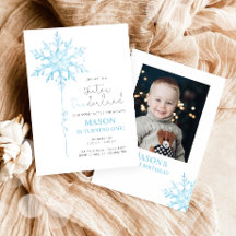 Winter ONEderland Snowflake Boy Eerste Verjaardag