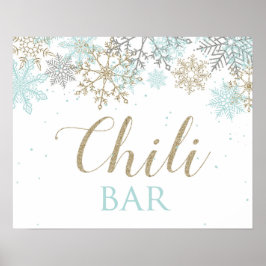 Winter Onederland Snowflake chili Bar Poster