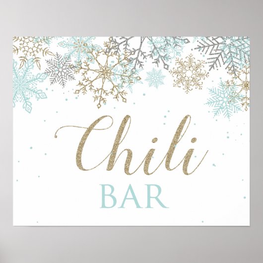 Winter Onederland Snowflake chili Bar Poster (Voorkant)