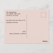 Winter Onederland Snowflake First Birthday Invitat Briefkaart (Achterkant)