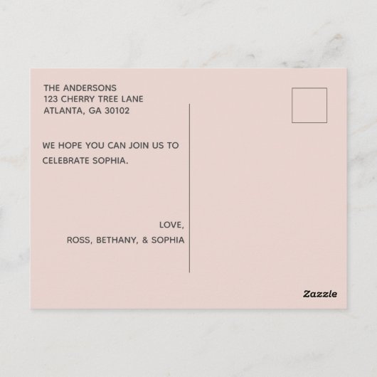 Winter Onederland Snowflake First Birthday Invitat Briefkaart (Achterkant)