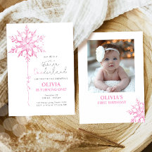 Winter ONEderland Snowflake Girl Eerste Verjaardag