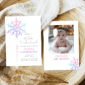 Winter ONEderland Snowflake Girl Eerste Verjaardag Kaart