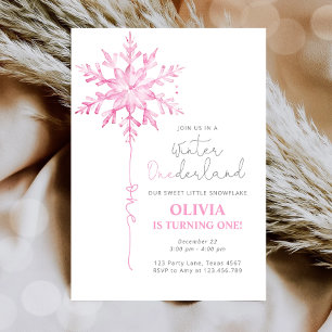 Winter ONEderland Snowflake Girl Eerste Verjaardag Kaart