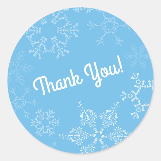 Winter Onederland Snowflake Kind 1e verjaardag Ronde Sticker (Voorkant)