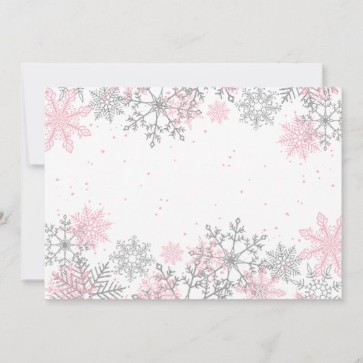 Winter ONEderland Snowflake Photo Invite Kaart (Achterkant)