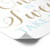 Winter Onederland Snowflake verjaardagstaart Poster (Hoek)