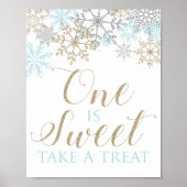 Winter Onederland Snowflake verjaardagstaart Poster (Voorkant)