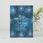 Winter Onederland snowflakes boy first birthday Kaart (Staand voorkant)