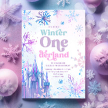Winter Onederland Snowflakes Castle Girl Verjaarda