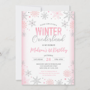 Winter Onederland Snowflakes Eerste eerste verjaar Kaart