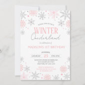 Winter Onederland Snowflakes Eerste eerste verjaar Kaart (Voorkant)