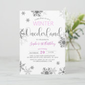 Winter Onederland Snowflakes Eerste eerste verjaar Kaart (Staand voorkant)