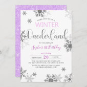 Winter Onederland Snowflakes Eerste eerste verjaar Kaart (Voorkant / Achterkant)