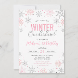 Winter Onederland Snowflakes Eerste eerste verjaar Kaart