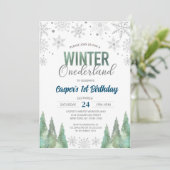 Winter Onederland Snowflakes Eerste eerste verjaar Kaart (Staand voorkant)